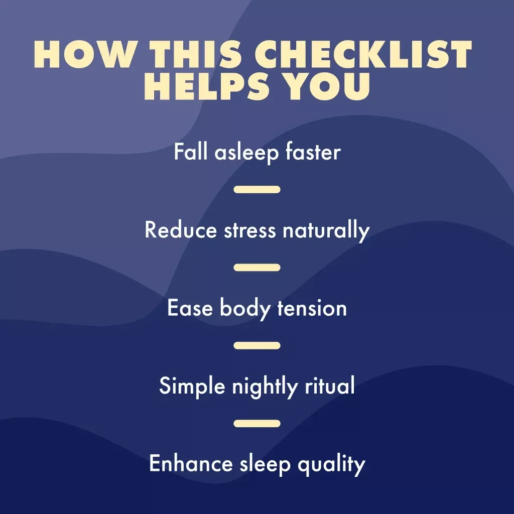 Bedtime Yoga: 5-Minute Checklist to Drift Off Blissfully | Digital Download Guide for Relaxation, Evening Ritual & Bedtime Yoga for Better Sleep