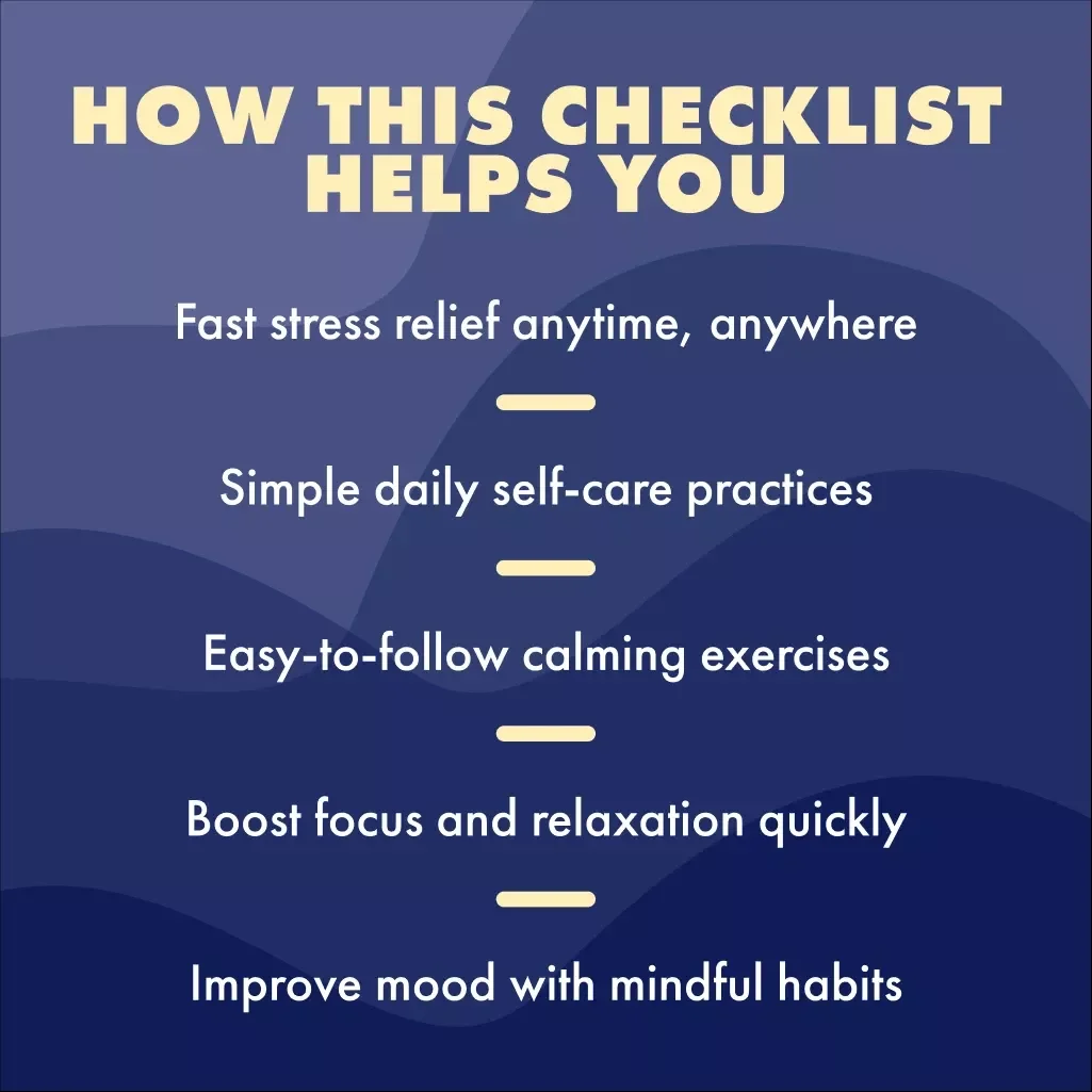 Checklist: Your Stress-Free Routine | Printable Digital Download for Stress Relief Techniques, Mindfulness & Daily Self-Care Guide