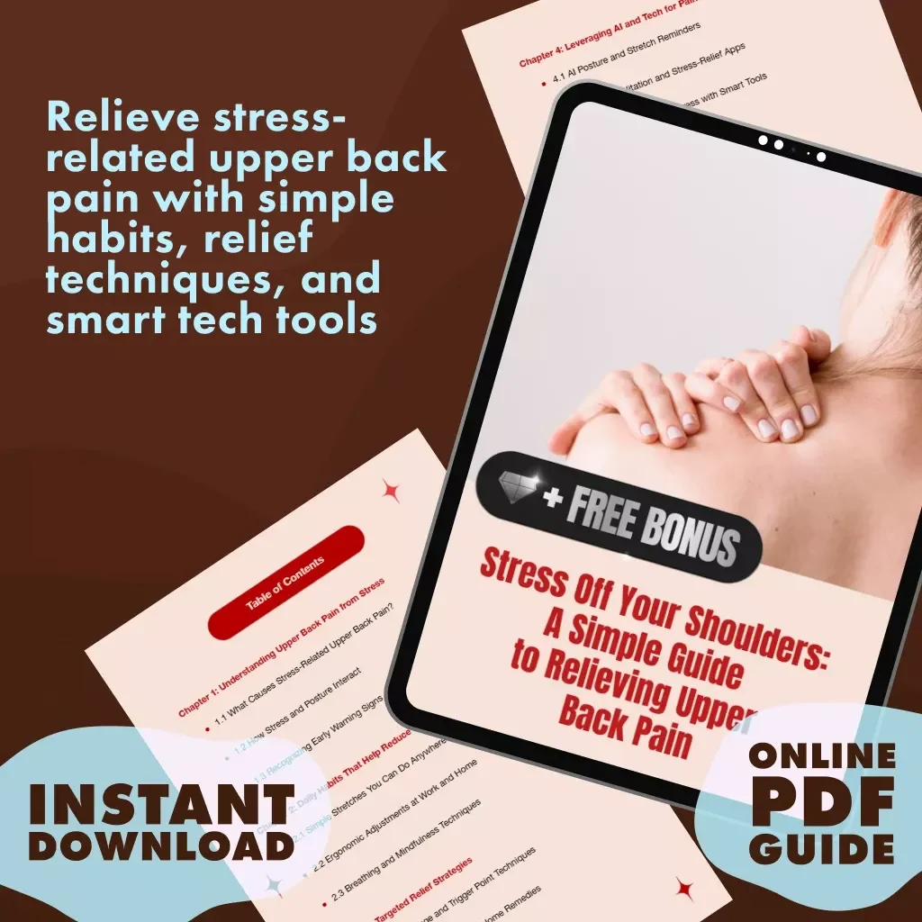 Stress Off Your Shoulders: A Simple Guide to Relieving Upper Back Pain | Digital Download eBook for Natural Stress Relief, Self-Care & Posture Support