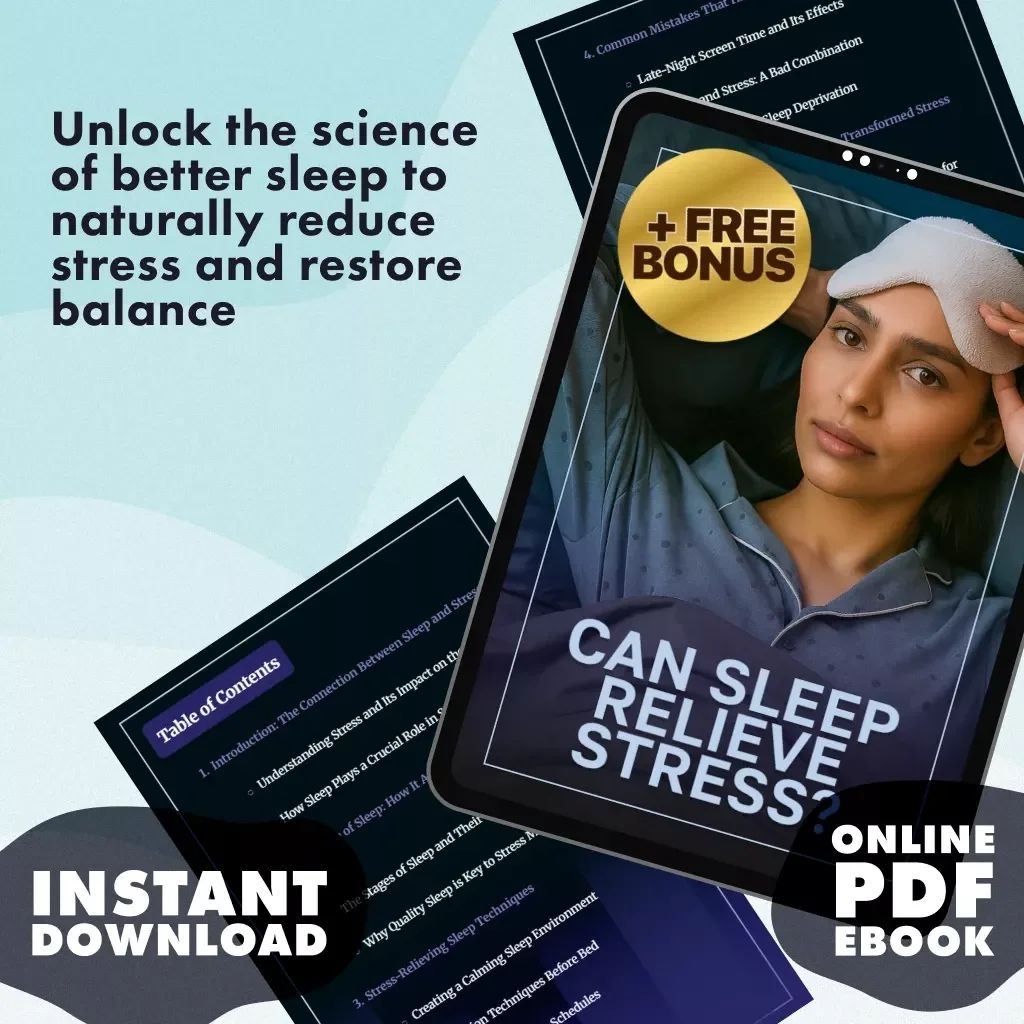 Can Sleep Relieve Stress | Stress Relief & Better Sleep eBook | Digital Download Guide, Sleep Checklist, Relaxation & Wellness Resource