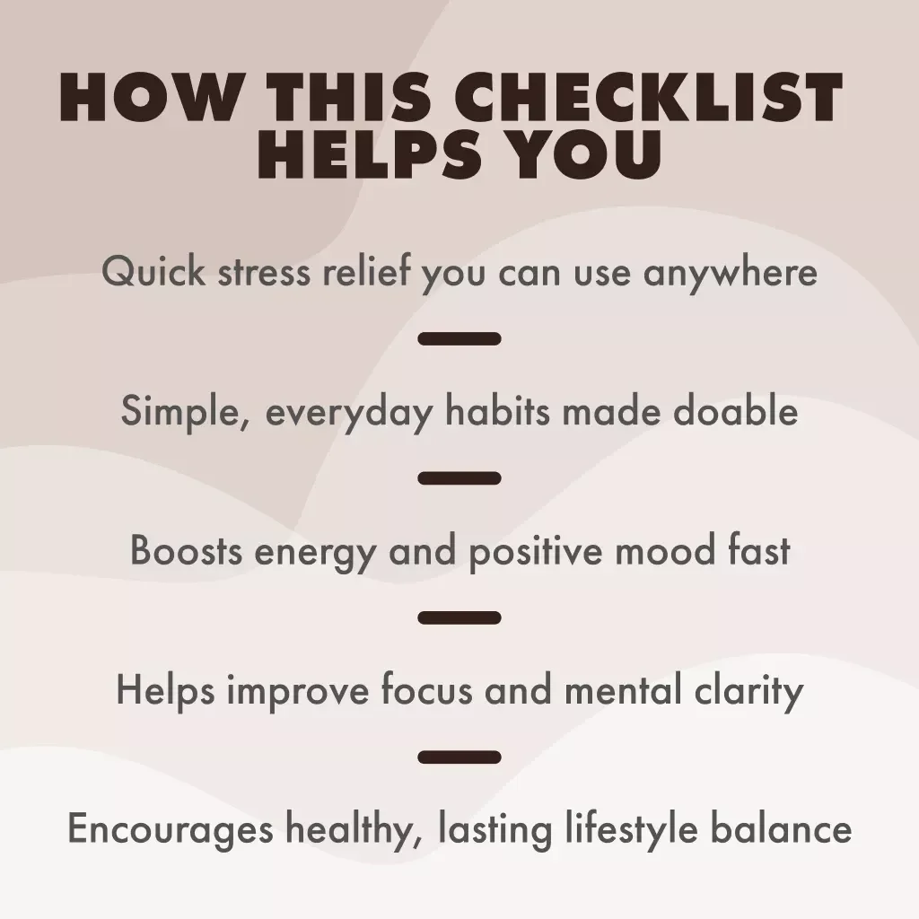 Chill Out Champions: Your Ultimate Modern Stress Relief Checklist | Digital Download eBook, Printable Self-Care Guide, Instant Wellness PDF