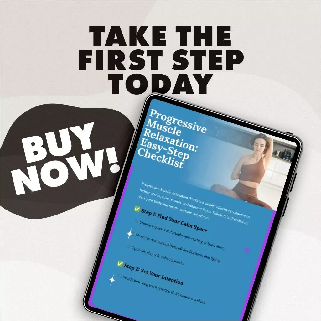Progressive Muscle Relaxation: Easy-Step Checklist | Stress Relief, Relaxation Guide, Anxiety Support, Mindfulness eBook, Digital Download