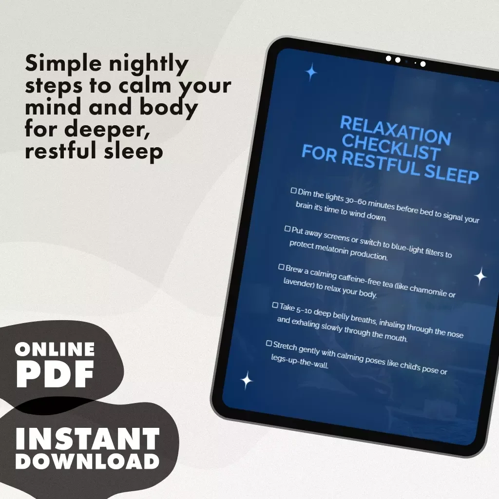 Relaxation Checklist for Restful Sleep | Digital Download | Bedtime Routine & Relaxation Techniques for Sleep | Sleep Aid Printable