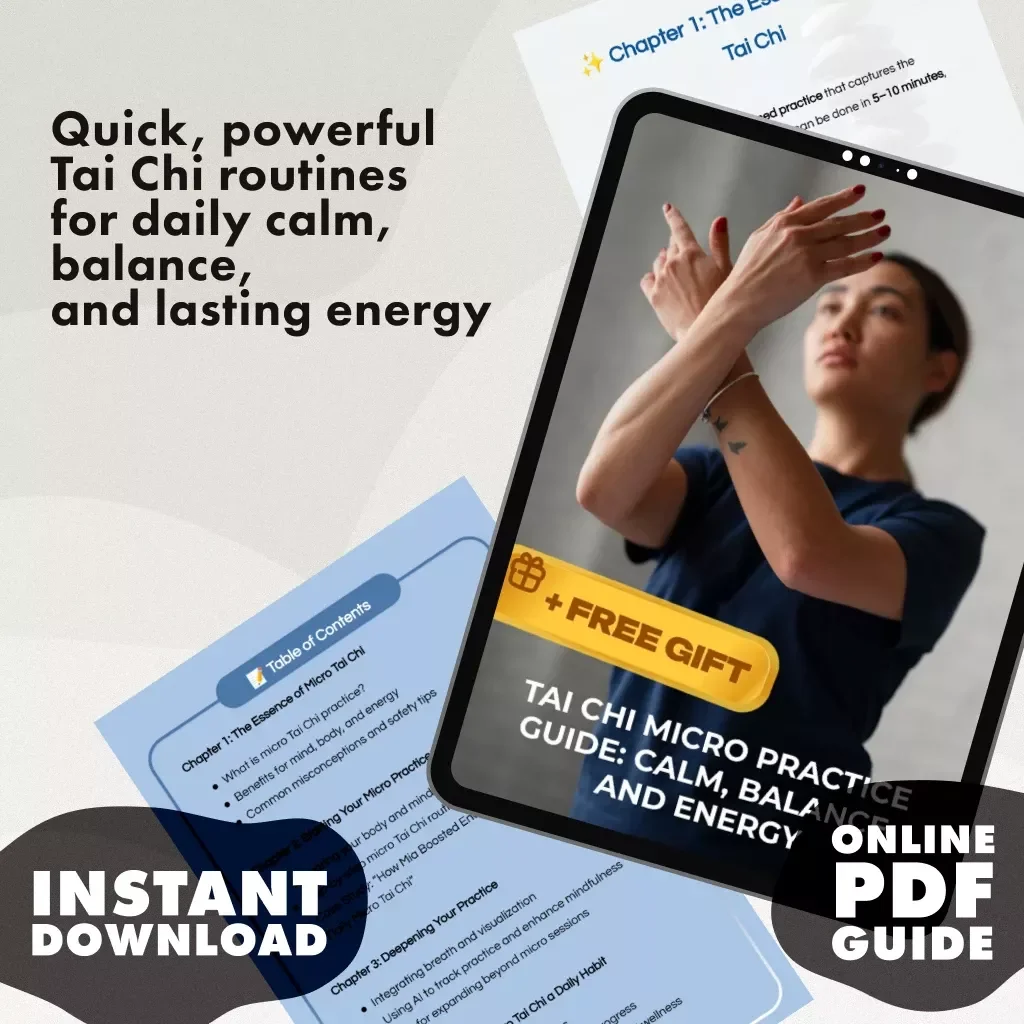 Tai Chi Micro Practice Guide: Calm, Balance, and Energy | Digital Download | Mindfulness, Wellness & Daily Routine eBook