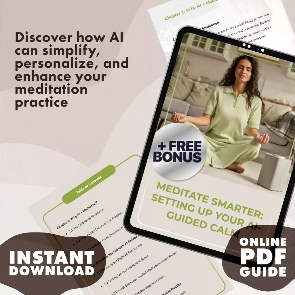 Meditate Smarter: Setting Up Your AI-Guided Calm | Digital Download Guide for AI-Guided Meditation Setup, eBook for Mindfulness & Calm Living