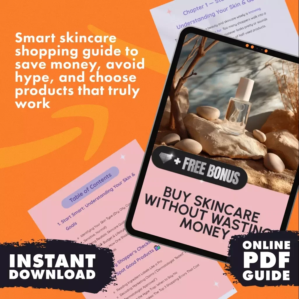Buy Skincare Without Wasting Money | Digital Guide for How to Buy Beauty & Skincare Wisely | Save Money on Skincare eBook, Checklist & Pro Tips