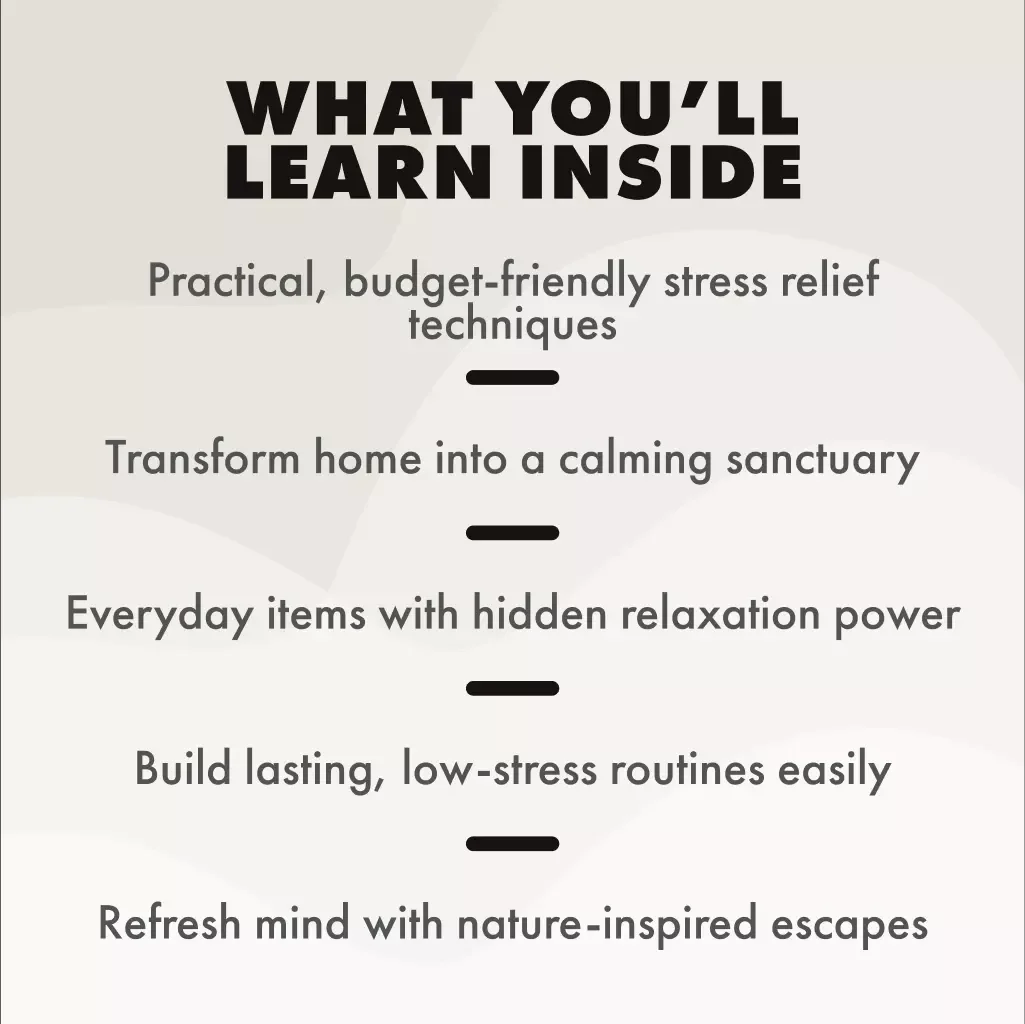 Peace Doesn’t Have to Be Pricey | Guide to Calm on a Budget: Low-Cost Relax Tips | Stress Relief eBook & DIY Zen Living