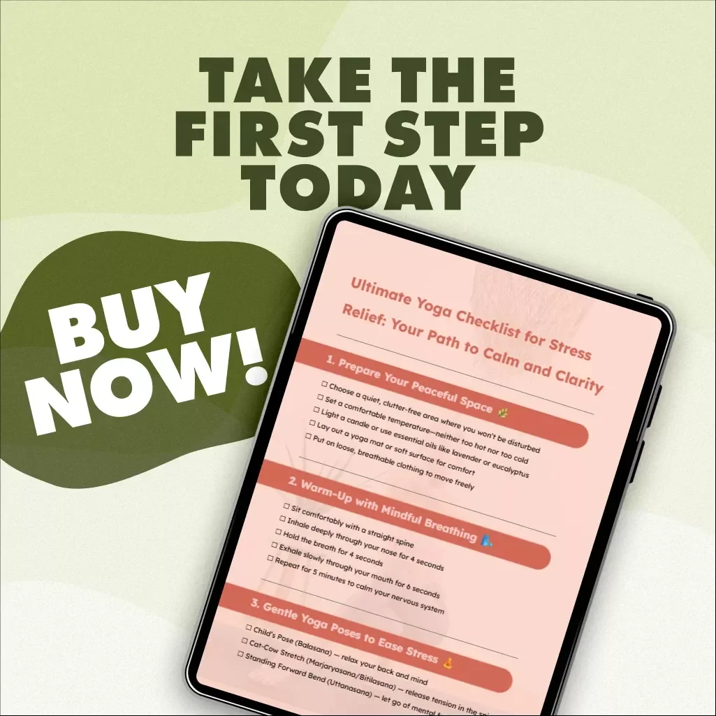 Ultimate Yoga Checklist for Stress Relief: Your Path to Calm and Clarity | Digital Download Guide, eBook & Printable for Relaxation, Mindfulness, and Wellness