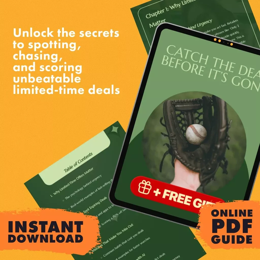 Catch the Deal Before It’s Gone | Guide to How to Find Limited-Time Offers Before They Expire | Digital Download eBook for Smart Shoppers, Bargain Hunters & Deal Trackers