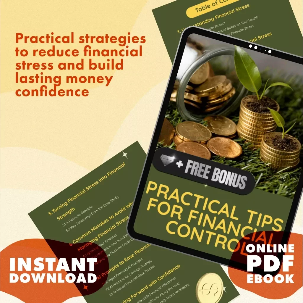 Practical Tips for Financial Control | Digital eBook for Financial Stress Management, Budgeting, Debt Relief & Money Mindset Guide