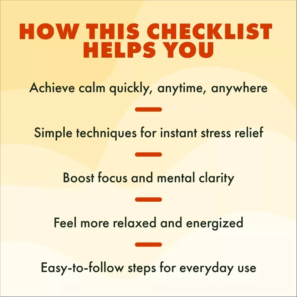 Quick Calm Breathing Blueprint - Digital Download Checklist for Instant Stress Relief and Calm