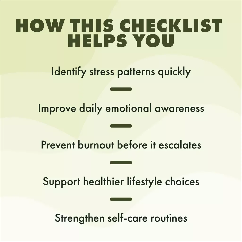 Checklist: Signs of Stress in Women | Digital Download Guide for Emotional, Physical, Behavioral & Cognitive Stress Awareness