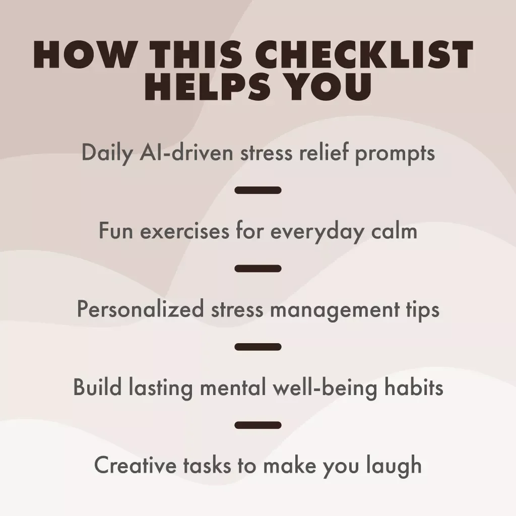 7-Day Stress Tracker Journal With AI - The Fun & Focused Checklist