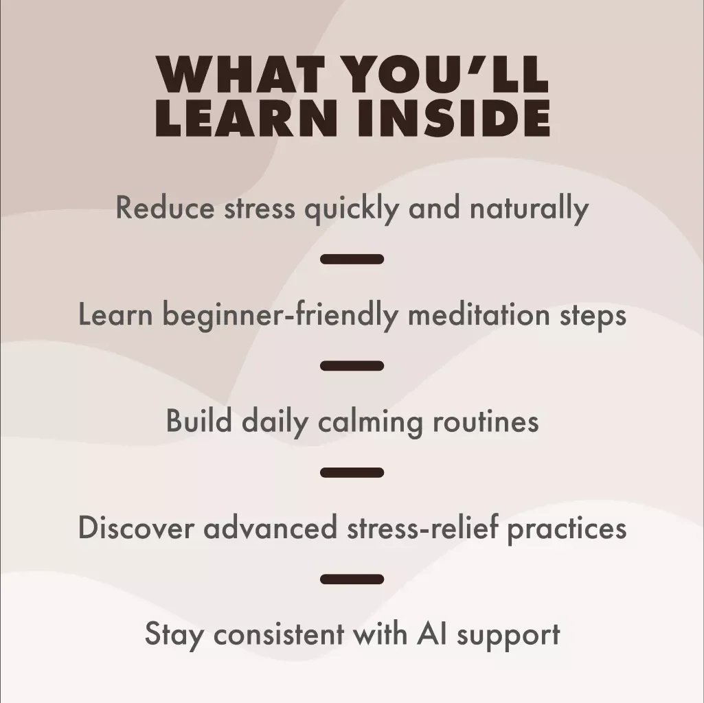 How Meditation Melts Stress Away | Digital Download eBook | Learn How Does Meditation Reduce Stress | Mindfulness, Guided Practices & Stress Relief Checklist