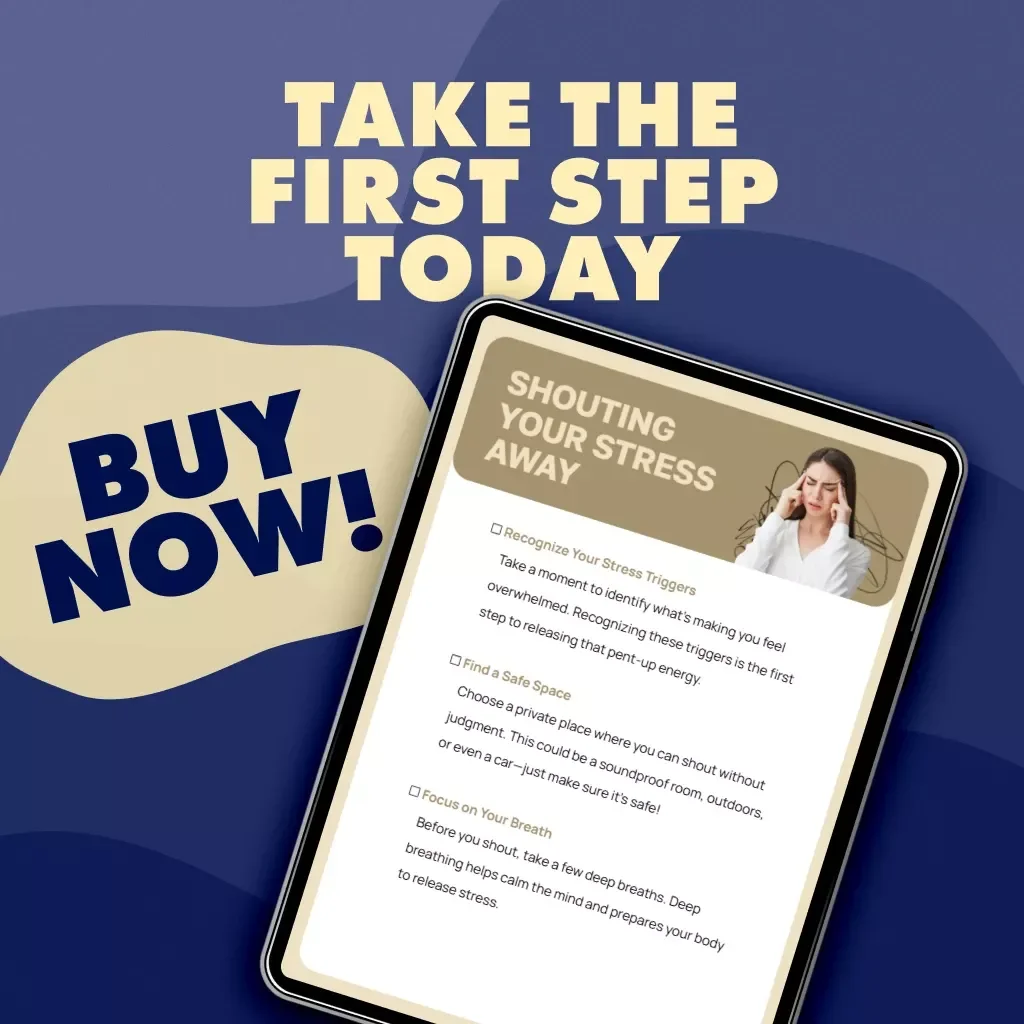 Shouting Your Stress Away Checklist | Stress Relief Digital Download | Does Shouting Relieve Stress Guide for Relaxation & Emotional Release