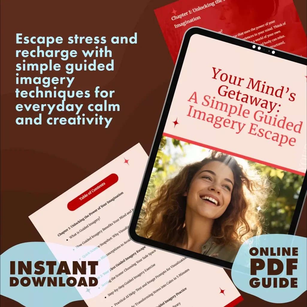 Your Mind’s Getaway: A Simple Guided Imagery Escape | Relaxation Guide, Stress Relief eBook, Mindfulness Digital Download