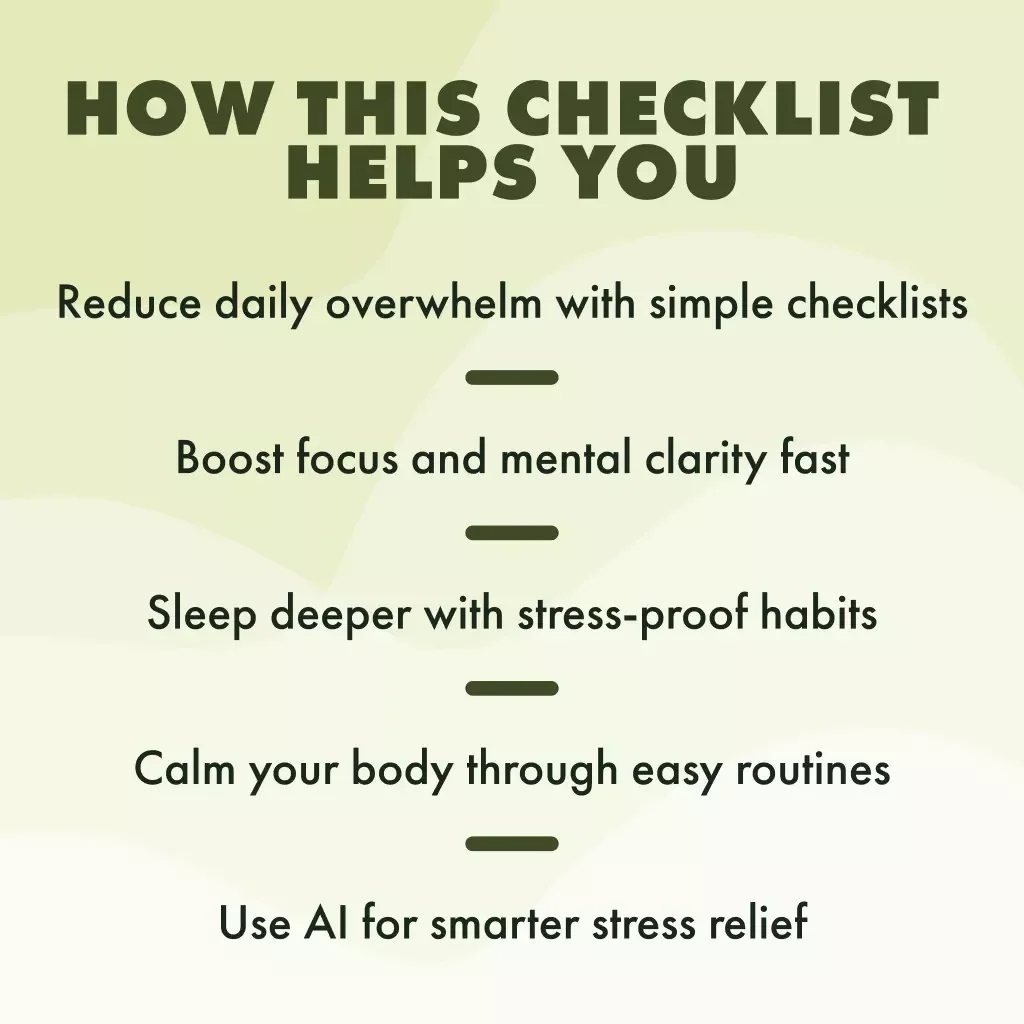 Your Fun & Actionable Checklist to Outsmart the Stress | Digital Download | Physiological Effects of Stress Guide & Daily Relief Plan