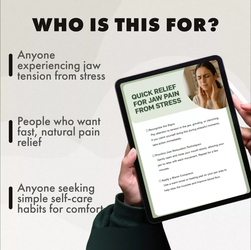 Quick Relief for Jaw Pain from Stress Checklist | Instant Digital Download | How to Relieve Jaw Pain from Stress Guide
