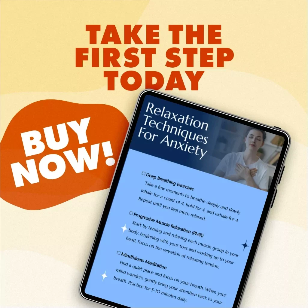 Relaxation Techniques for Anxiety | Stress Relief Digital Download | Anxiety Relief Guide, eBook & Self-Care Checklist for Calm and Mindfulness