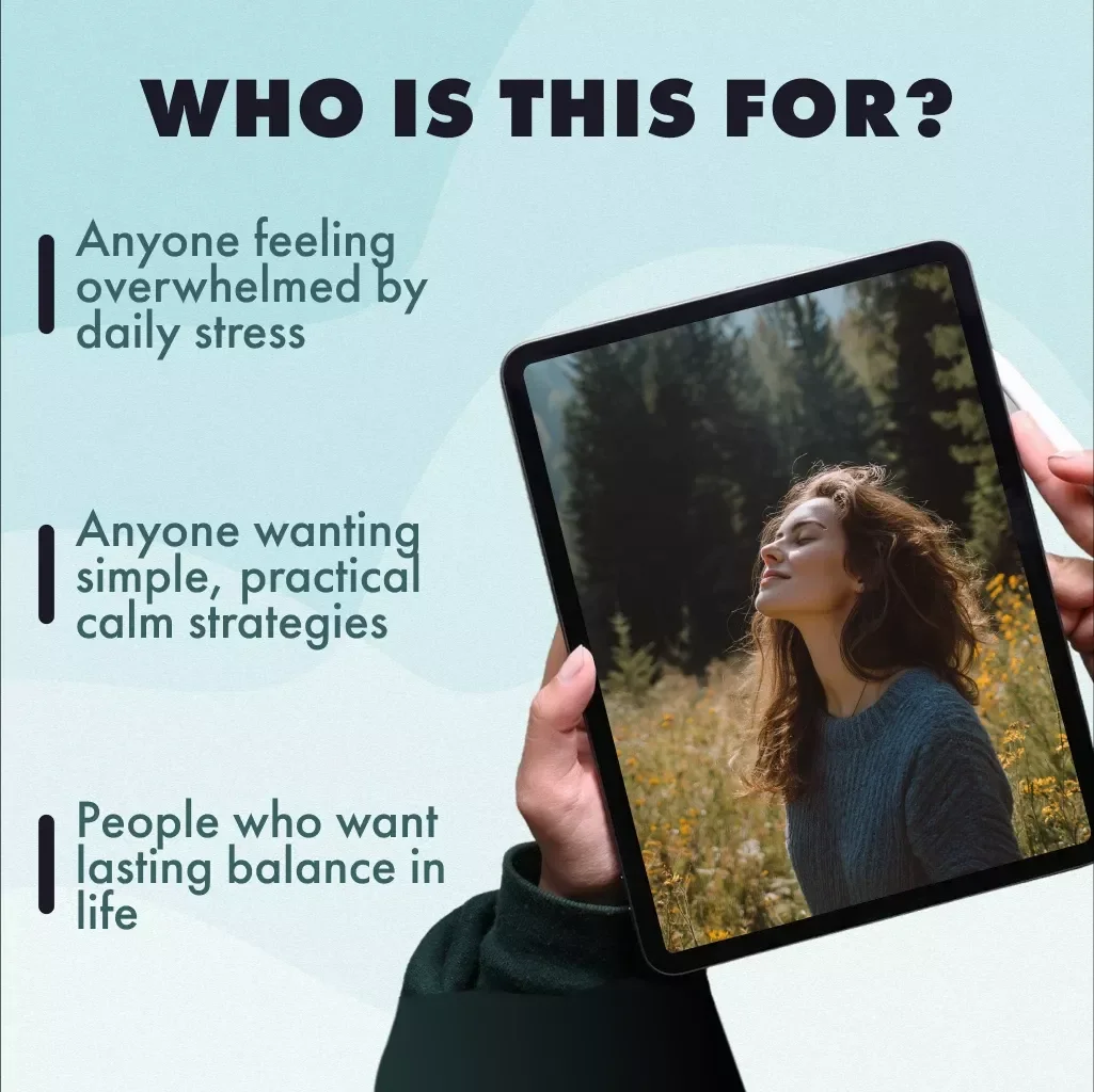 A Simple Guide to Finding Calm and Balance | Stress Relief Digital Download | How to Work Out Stress eBook for Mind & Body Wellness