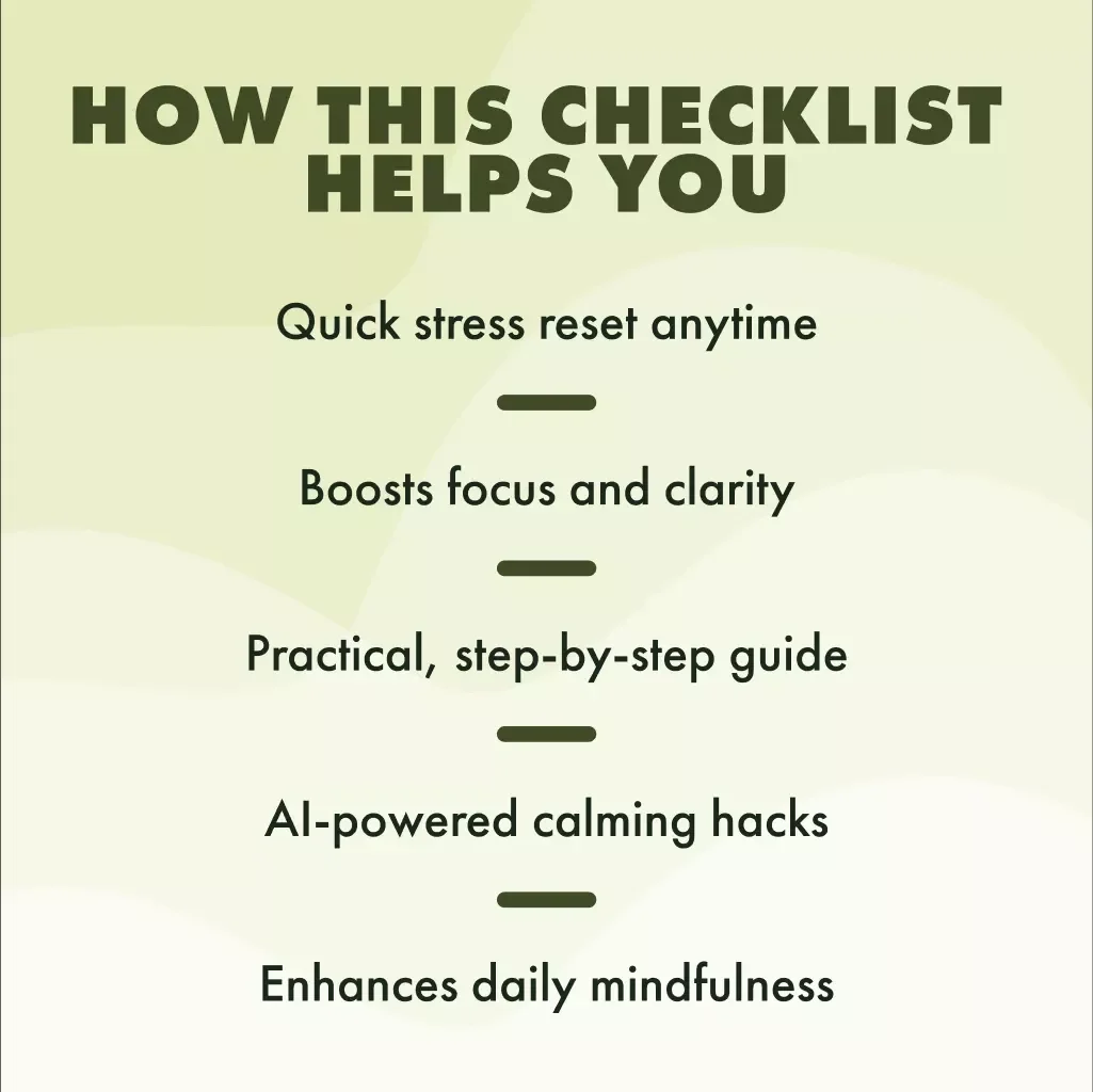 5-4-3-2-1 Grounding Playbook: Your Action-Packed Checklist for Instant Calm | Printable Digital Download for Anxiety Relief, Stress Management, and Mindfulness