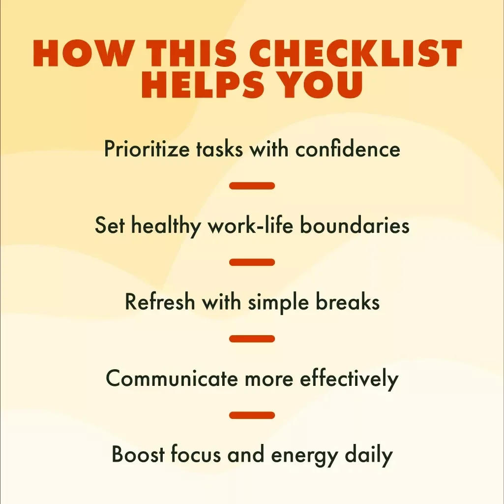 Your Essential Checklist to Minimize Workplace Stress | Digital Download Guide on How to Minimise Stress at Work