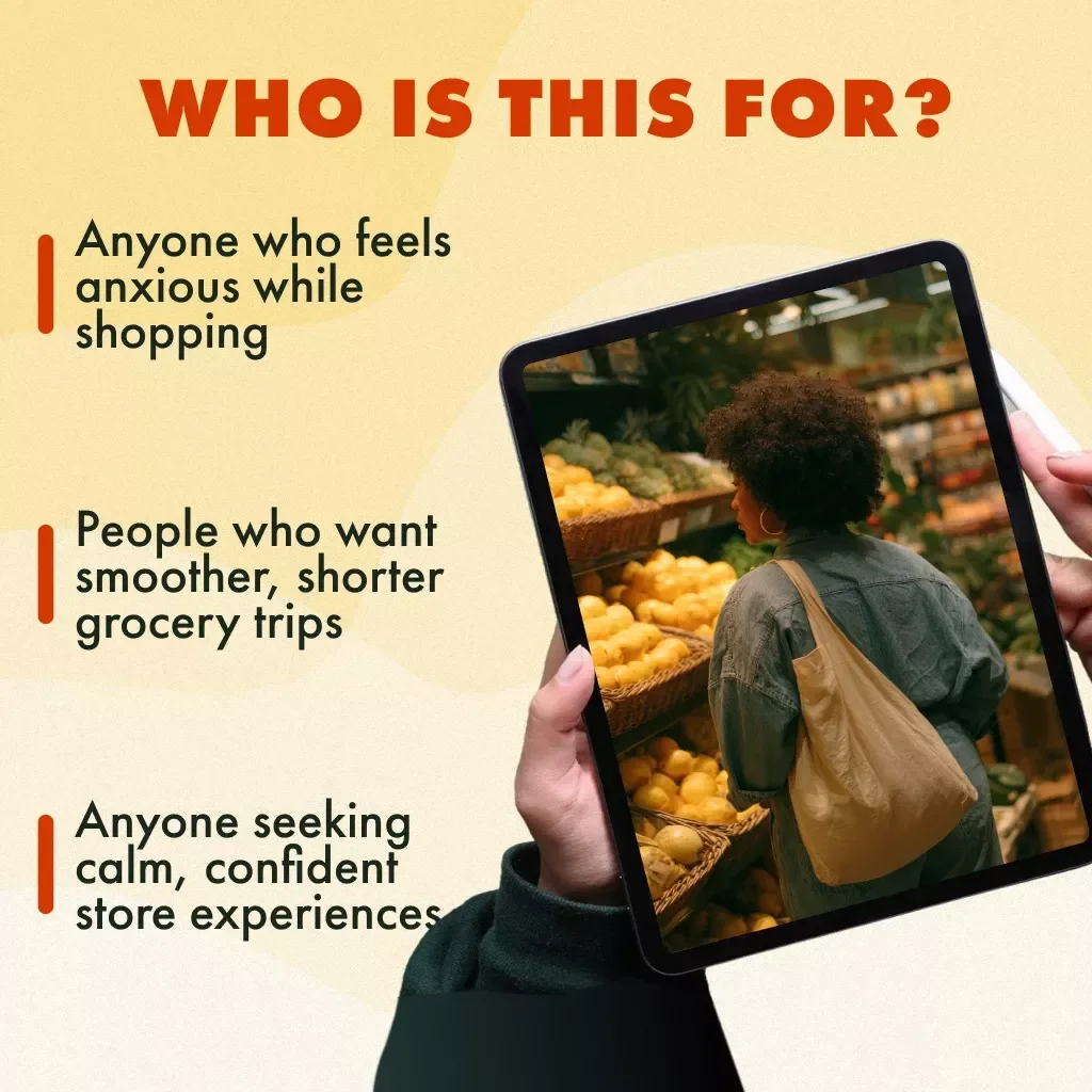 Breathe Easy at the Store: A Calm Approach to Grocery Shopping | Anxiety-Friendly Grocery Walk Guide | Digital Download eBook & Checklist for Stress-Free Shopping