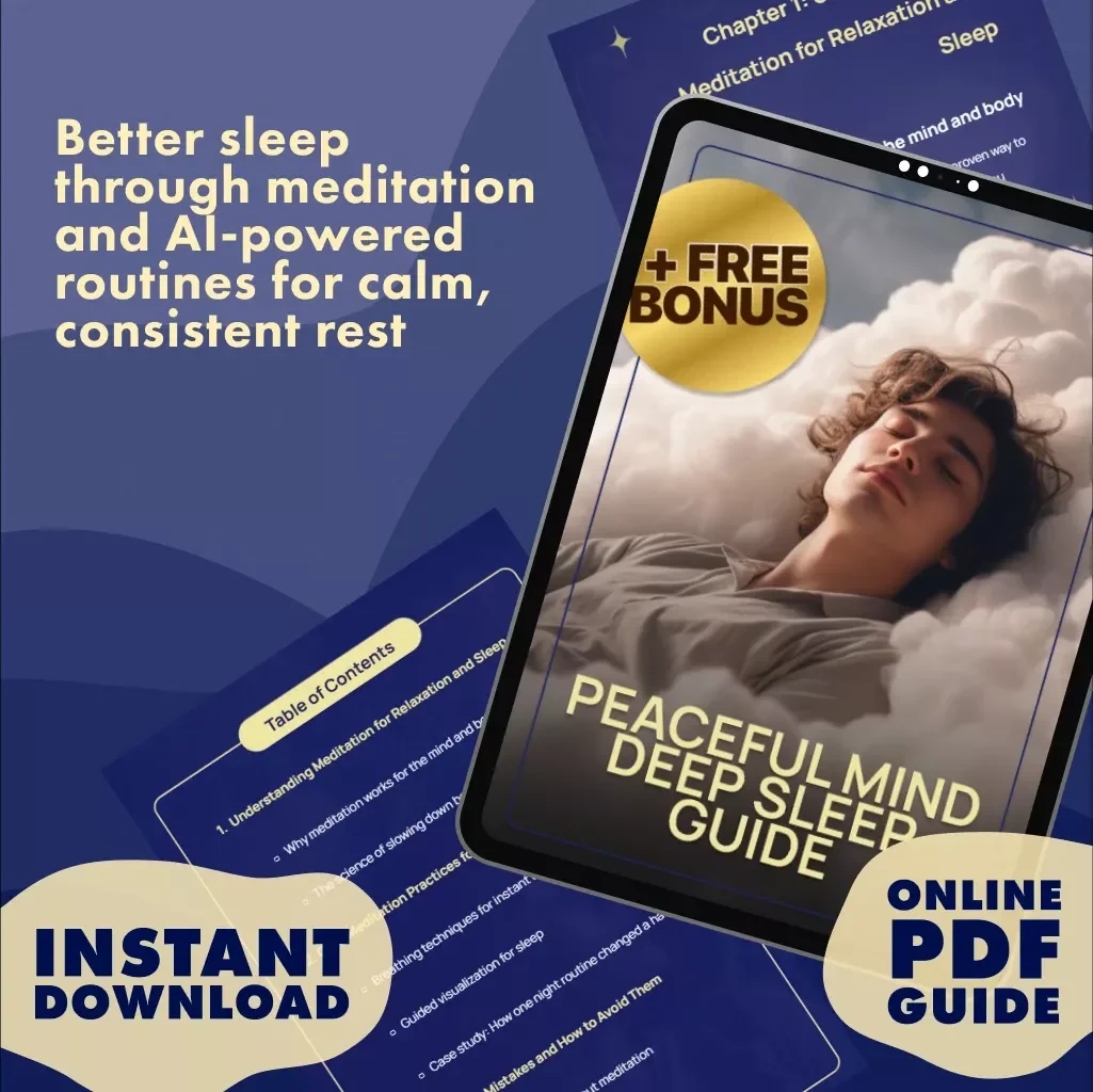 Peaceful Mind Deep Sleep Guide | Meditation for Relaxation and Sleep | Digital Download eBook & Checklist for Better Rest