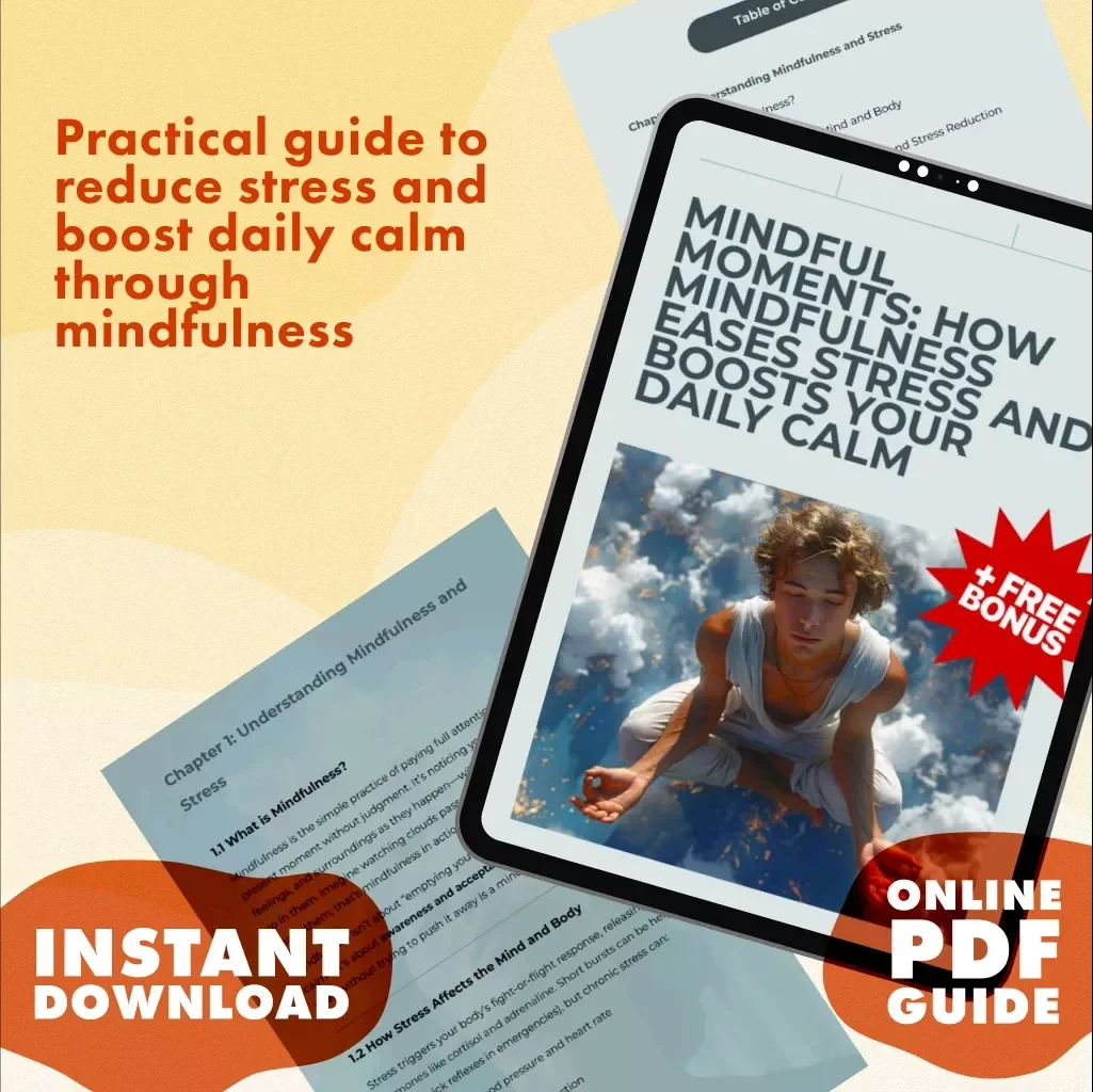 Mindful Moments: How Mindfulness Eases Stress and Boosts Your Daily Calm | Digital Guide for Stress Relief, Daily Calm, and Mindful Living