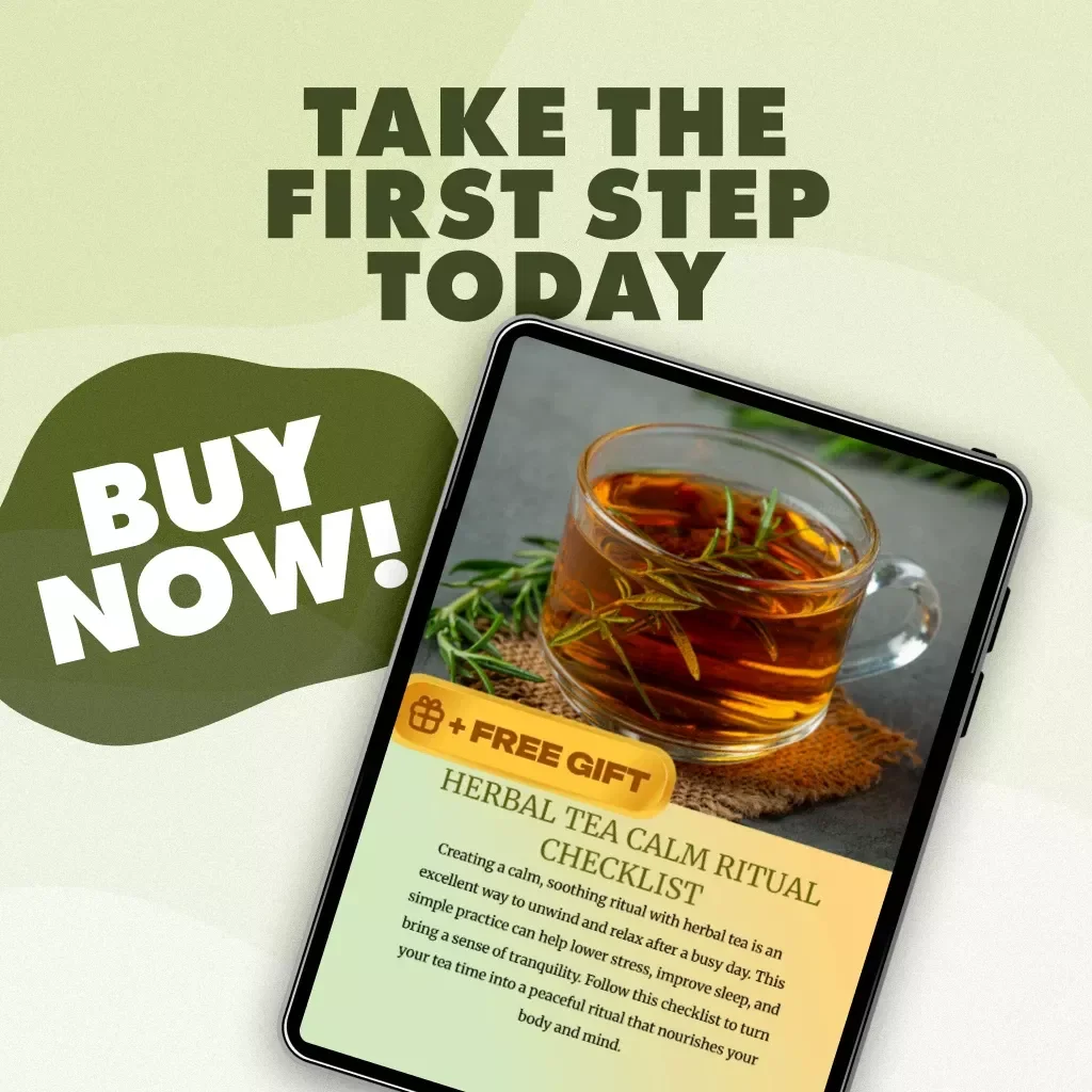 Herbal Tea Calm Ritual Checklist | Relaxation eBook | Stress Relief Digital Download | Tea Time Self-Care Routine Printable Guide