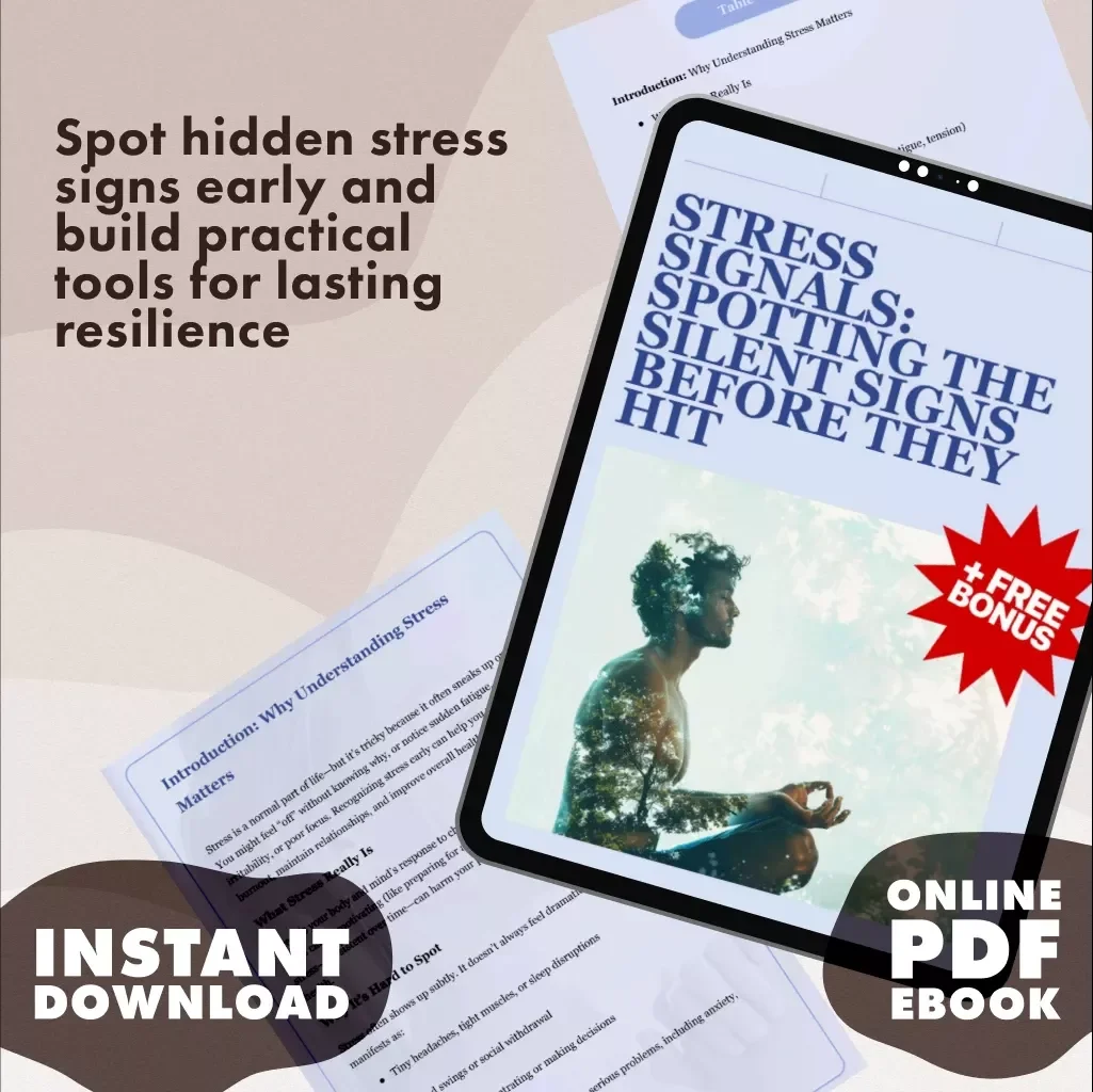 Stress Signals: Spotting the Silent Signs Before They Hit | Stress Awareness eBook | Digital Download Guide for Managing Stress, Burnout & Mental Health