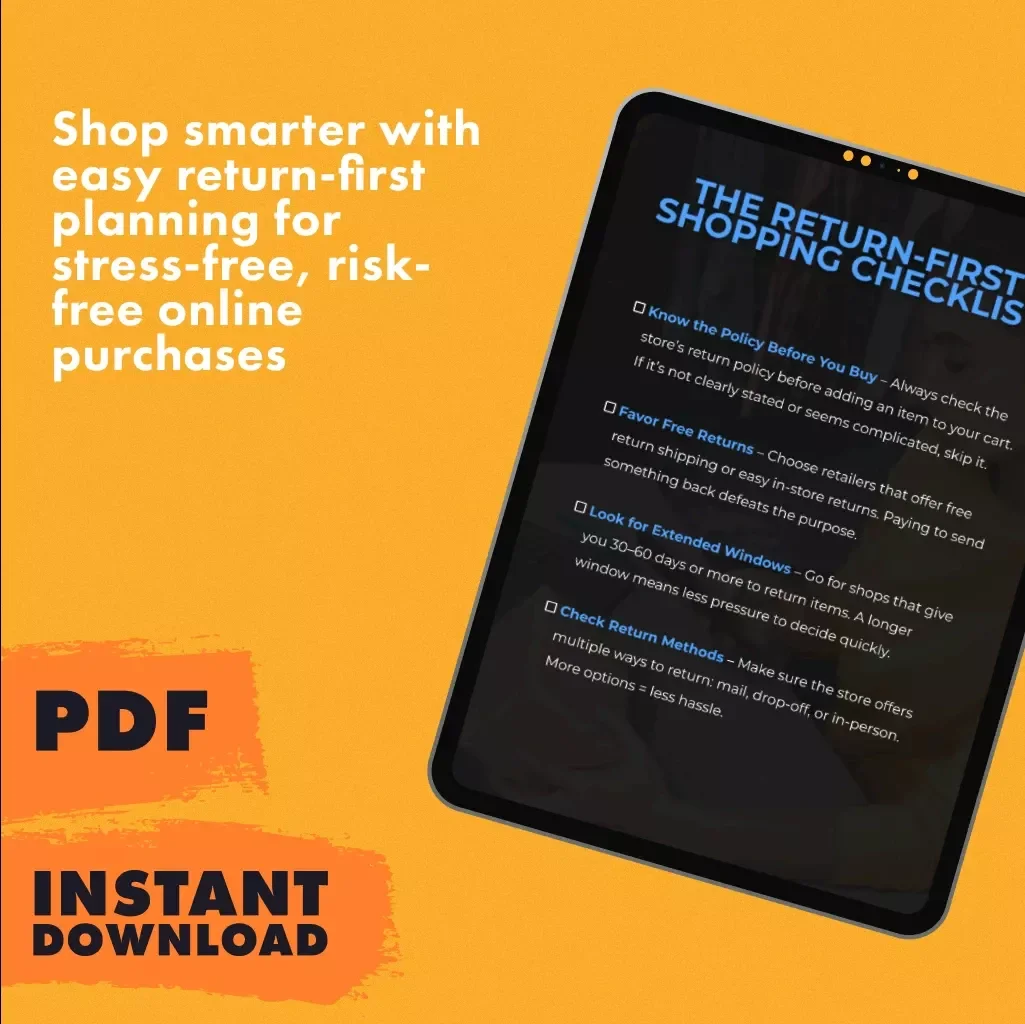 The Return-First Shopping Checklist | Digital Download Guide for Smart Return-First Planning, Easy Returns, and Hassle-Free Shopping