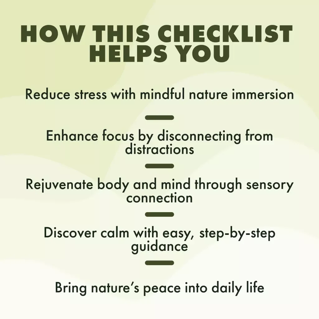 Forest Bathing Mini Practice Checklist – A Mindful Nature Escape