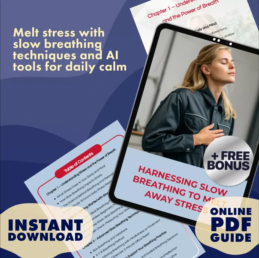 Harnessing Slow Breathing to Melt Away Stress | Digital Guide for Relaxation, Stress Relief, and Mindful Breathing Techniques | eBook & Checklist for Stress-Free Living