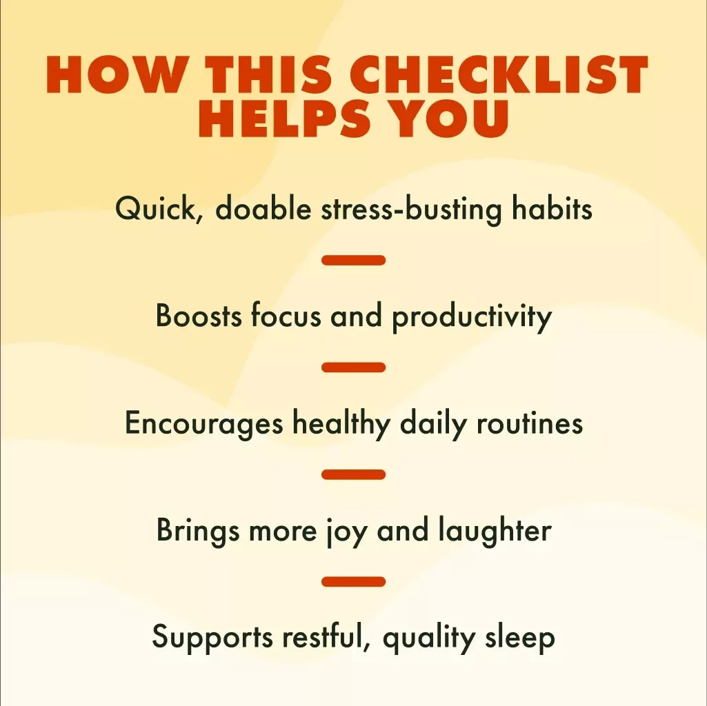 Chill Out Checklist: Your Fun & Easy Guide to Stress Relief | Printable Digital Download | Effective Stress Relief Solutions | Self-Care & Wellness eBook