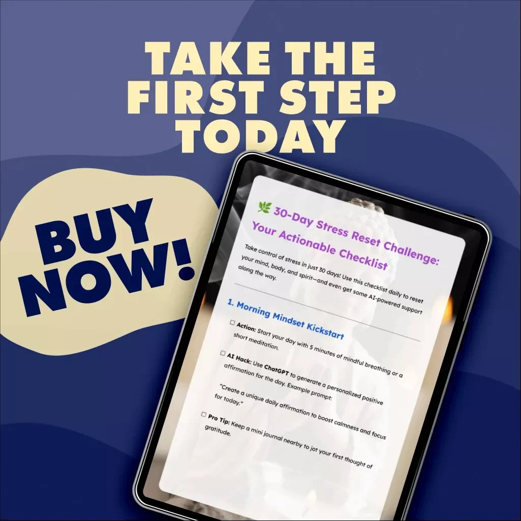 30-Day Stress Reset Challenge: Your Actionable Checklist | Digital Download Guide, eBook & Wellness Checklist for Stress Relief, Mindfulness & Self-Care
