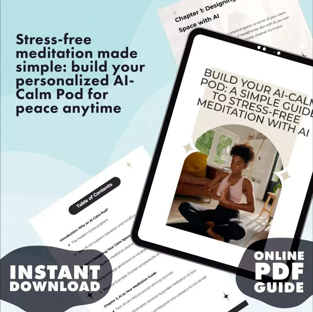 Build Your AI-Calm Pod: A Simple Guide to Stress-Free Meditation with AI | Digital Download Guide | Build Your AI-Calm Meditation Pod eBook for Mindfulness & Relaxation