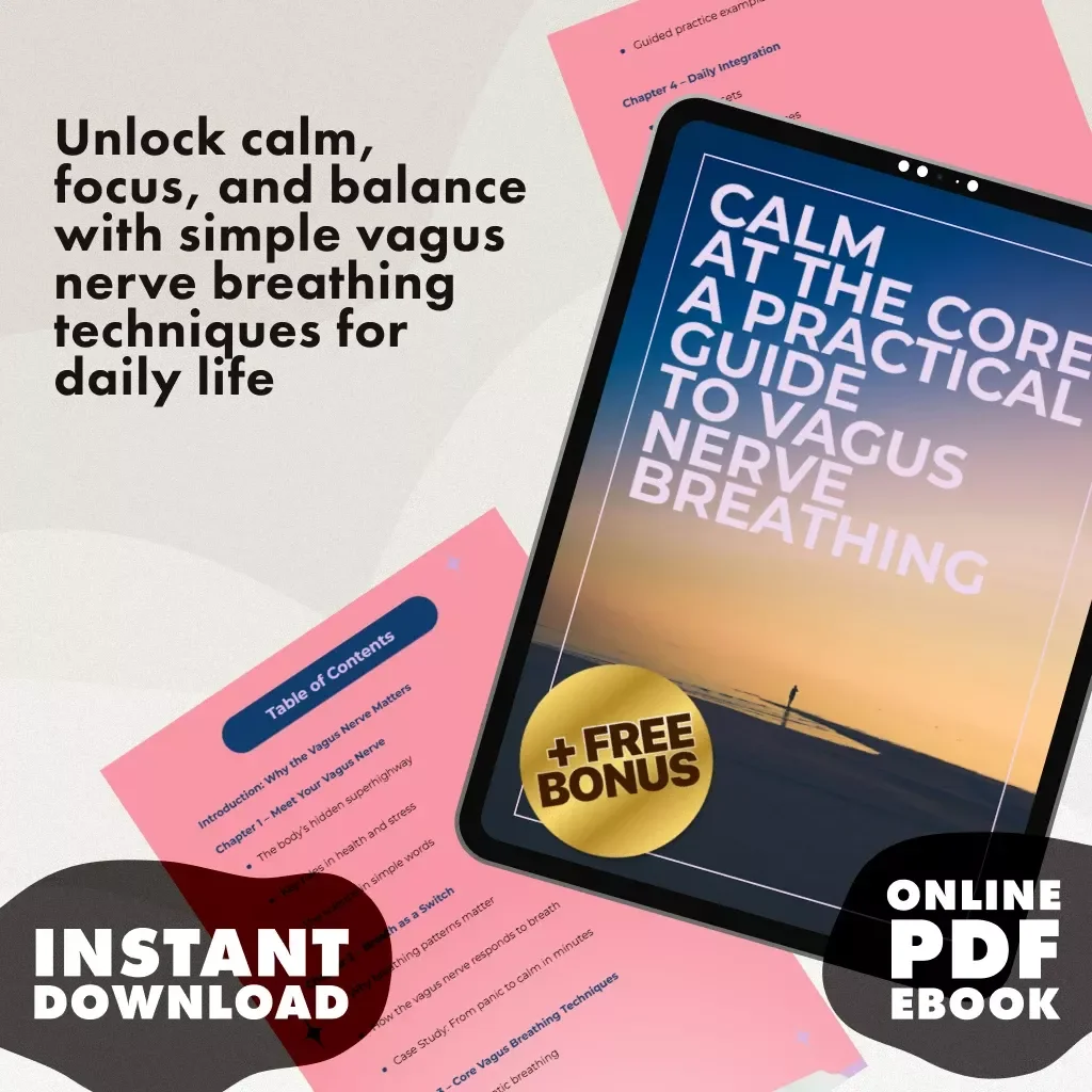 Calm at the Core: A Practical Guide to Vagus Nerve Breathing | Digital eBook | Nervous System Reset, Stress Relief, Breathwork Techniques