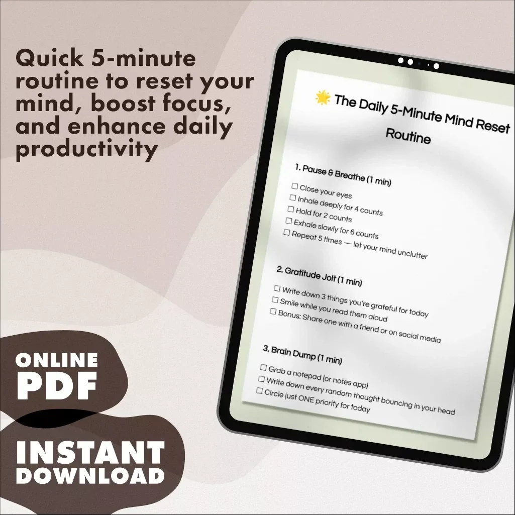 The Daily 5-Minute Mind Reset Routine | Quick Checklist for Mental Clarity and Focus
