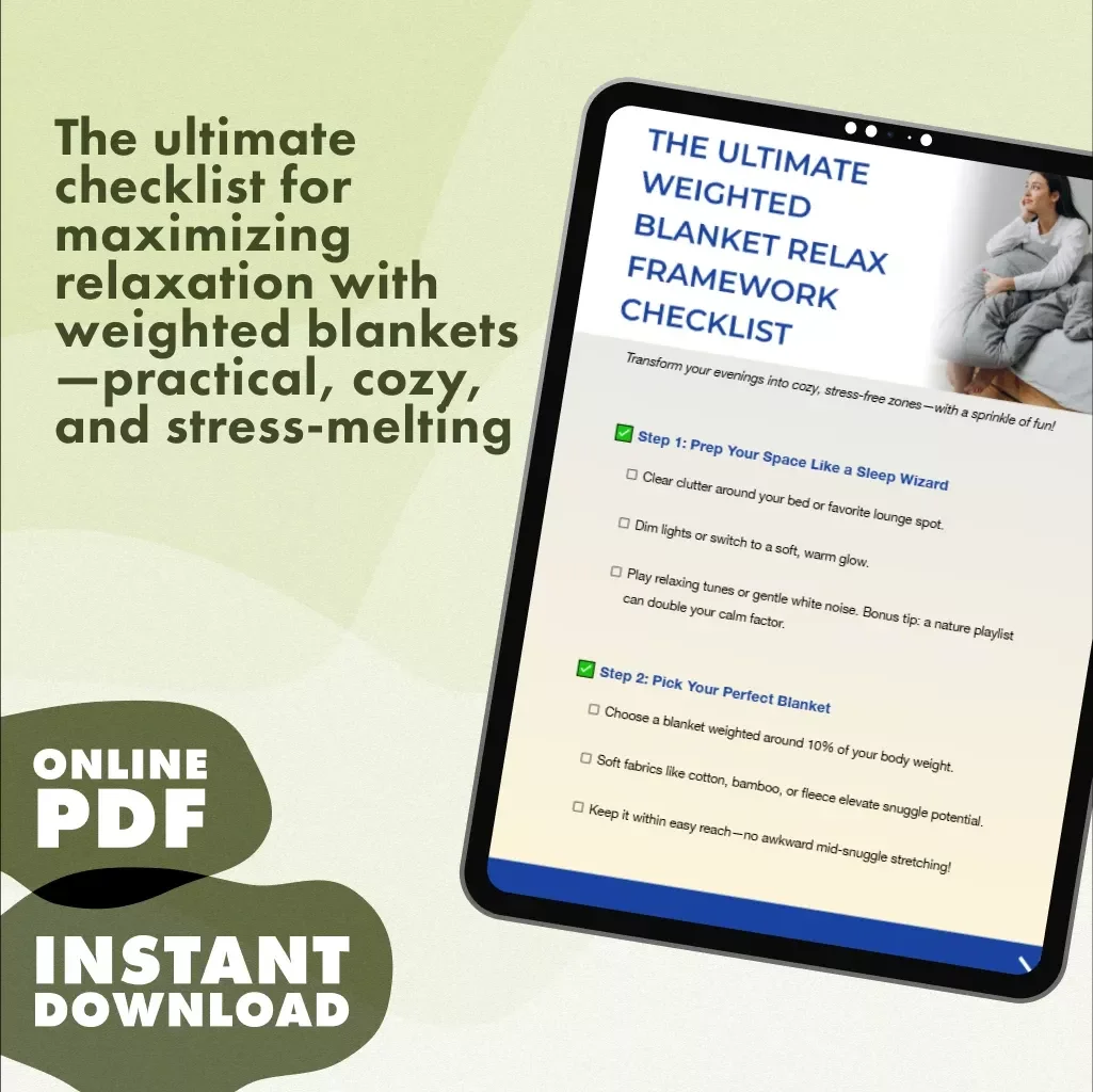 The Ultimate Weighted Blanket Relax Framework Checklist | Digital Download Self-Care Guide for Stress Relief, Better Sleep & Cozy Comfort