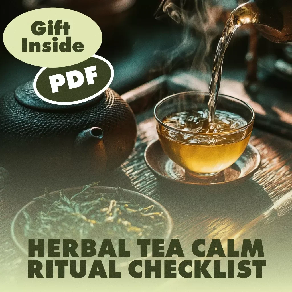 Herbal Tea Calm Ritual Checklist | Relaxation eBook | Stress Relief Digital Download | Tea Time Self-Care Routine Printable Guide