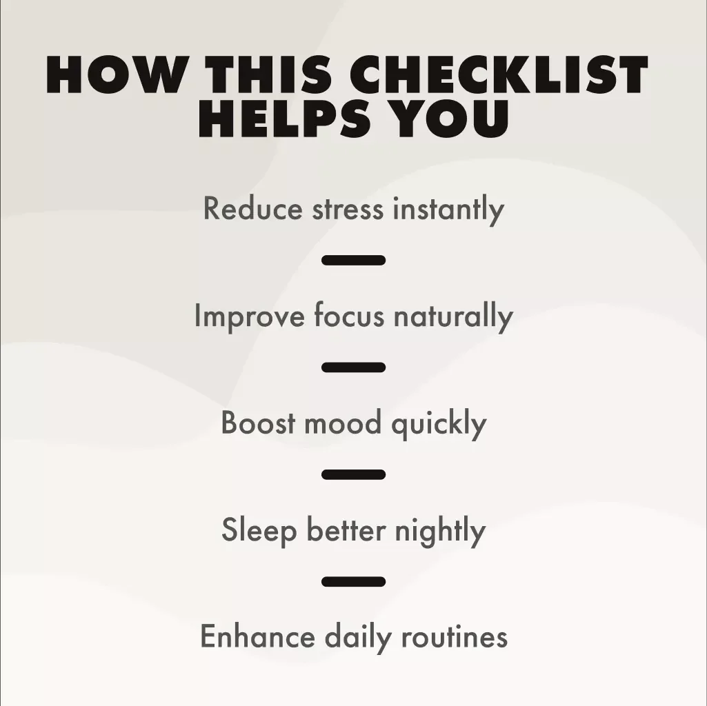 How Listening to Music Relieves Stress Checklist | Digital Download for Relaxation, Mindfulness & Anxiety Relief | Stress Management Self-Care Guide