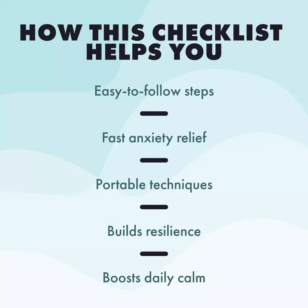 Quick Calm: Relaxation Methods for Panic Attacks Checklist | Instant Digital Download Anxiety Relief Guide