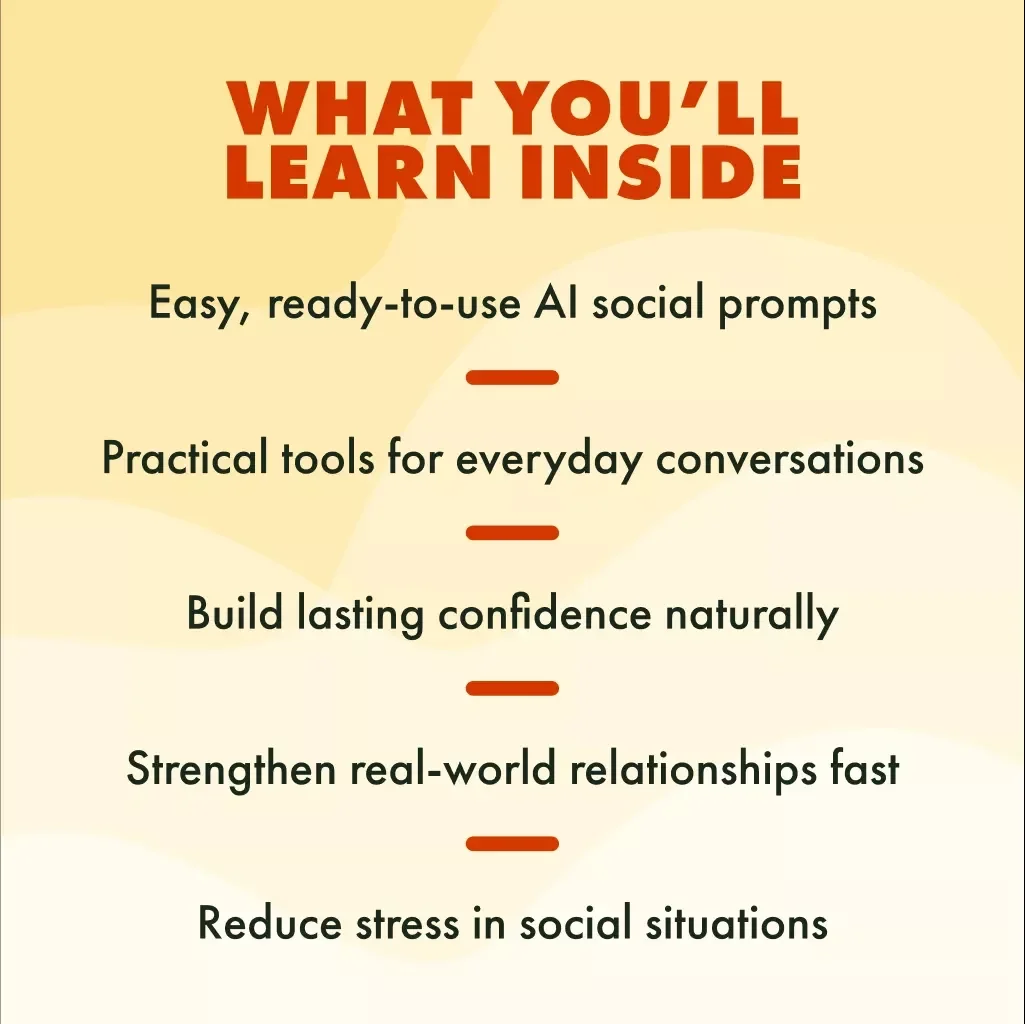 AI-Powered Social Wellness: A Prompt Book for Connection, Confidence, and Calm | Digital Download Guide for Social Confidence, Conversation Skills & Mindful Living