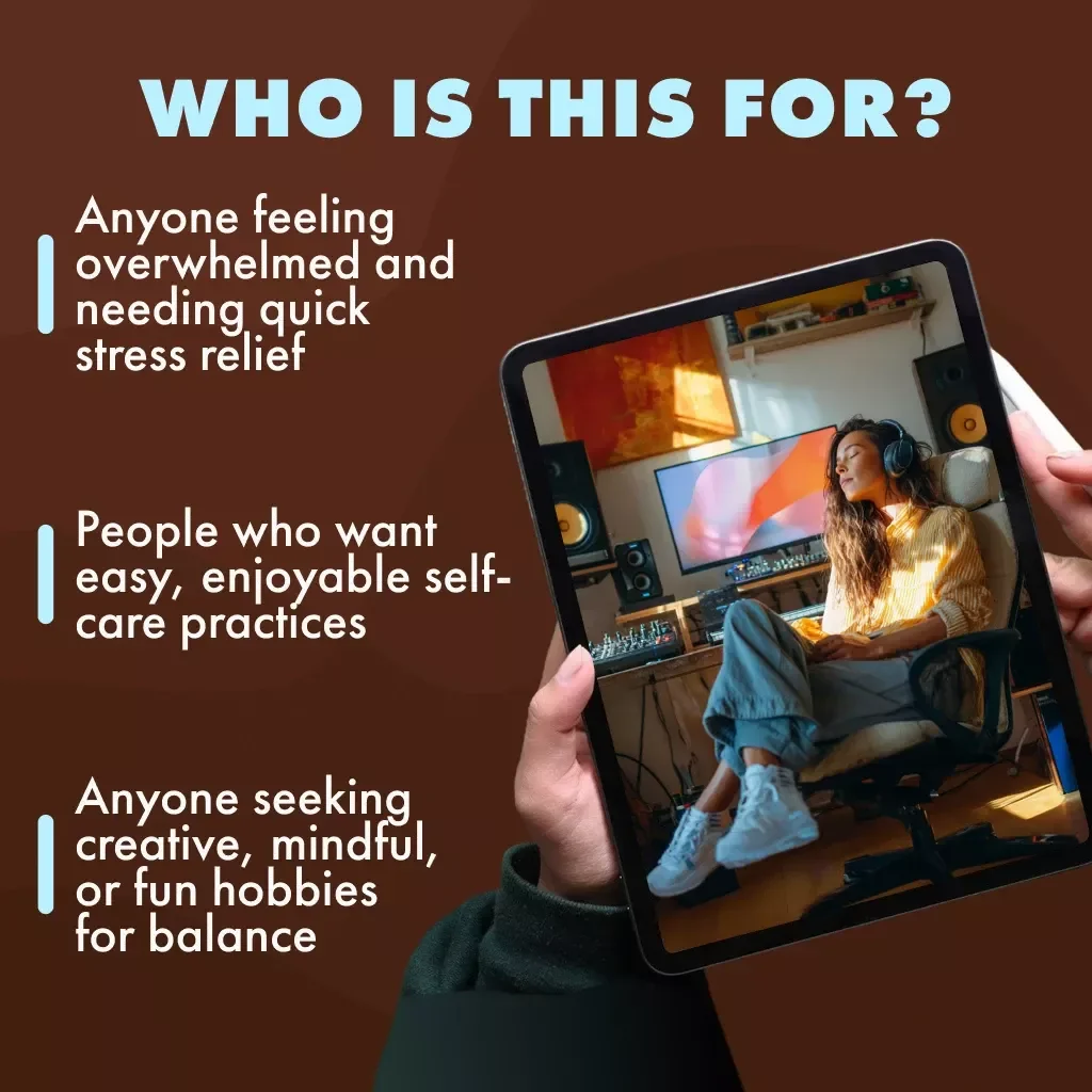 Stress-Relieving Hobbies Checklist | Relaxation & Self-Care Digital Download | Printable Guide for Stress Relief, Mindfulness, and Relaxing Activities