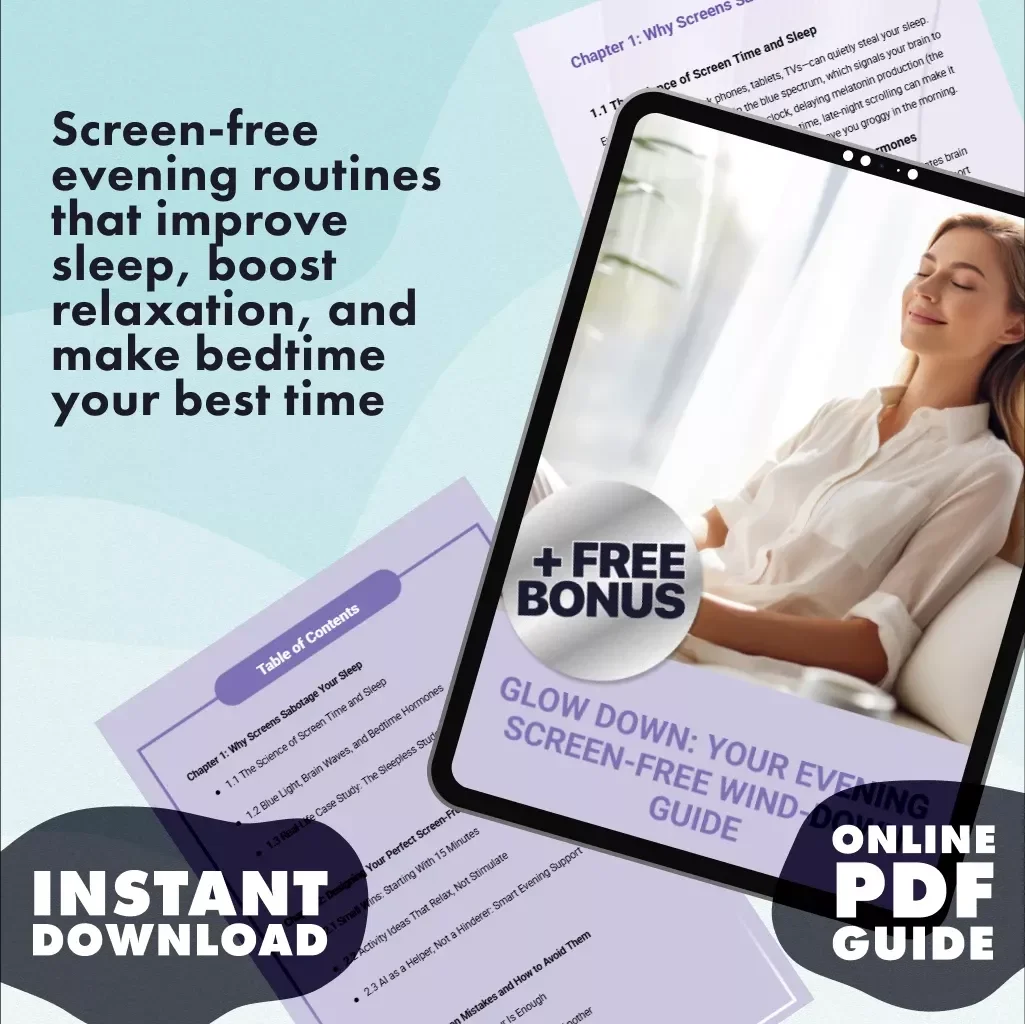Glow Down: Your Evening Screen-Free Wind-Down Guide | Digital Download Self-Care eBook for Better Sleep, Relaxing Routines & Nighttime Wellness