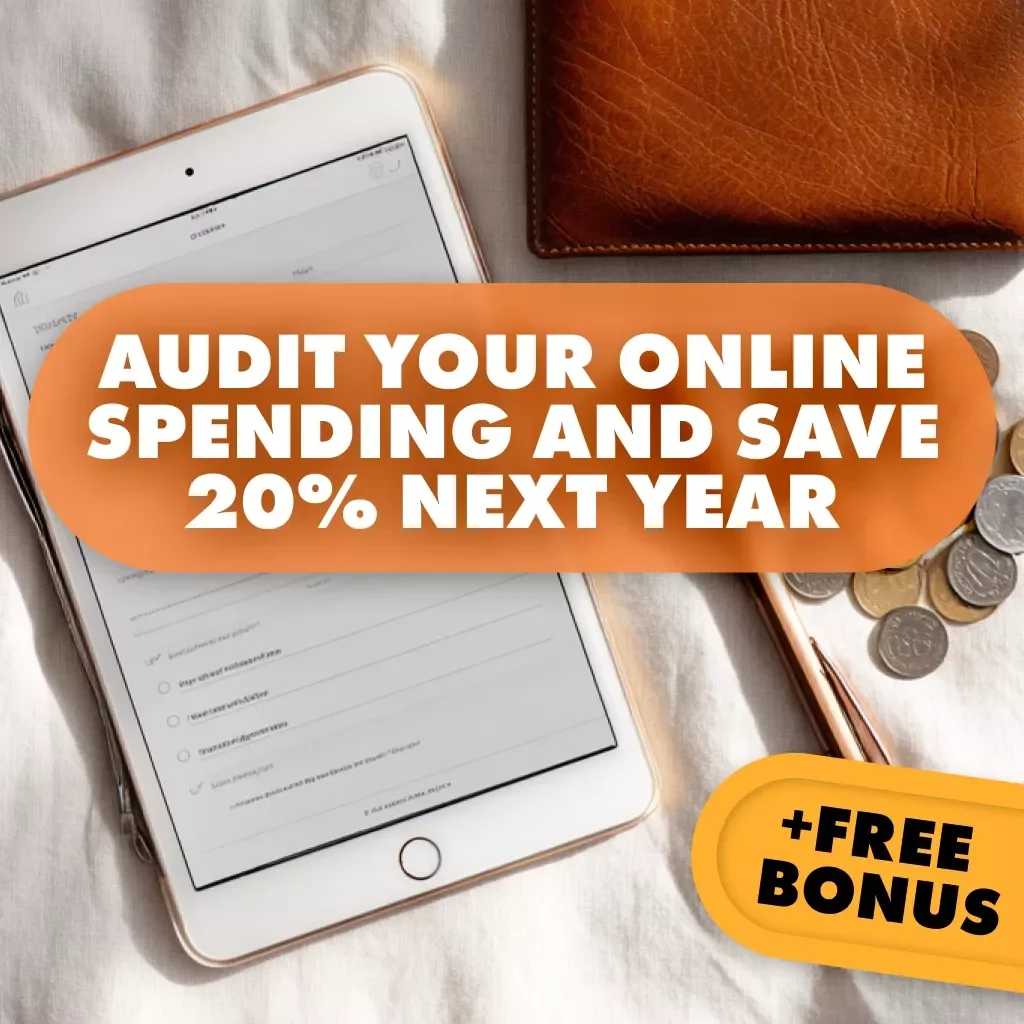 Trim the Tabs: Audit Your Online Spending and Save 20% Next Year | Digital Guide to How to Audit Your Past Year of Online Spending and Cut 20% Next Year | eBook, PDF Download, Financial Checklist