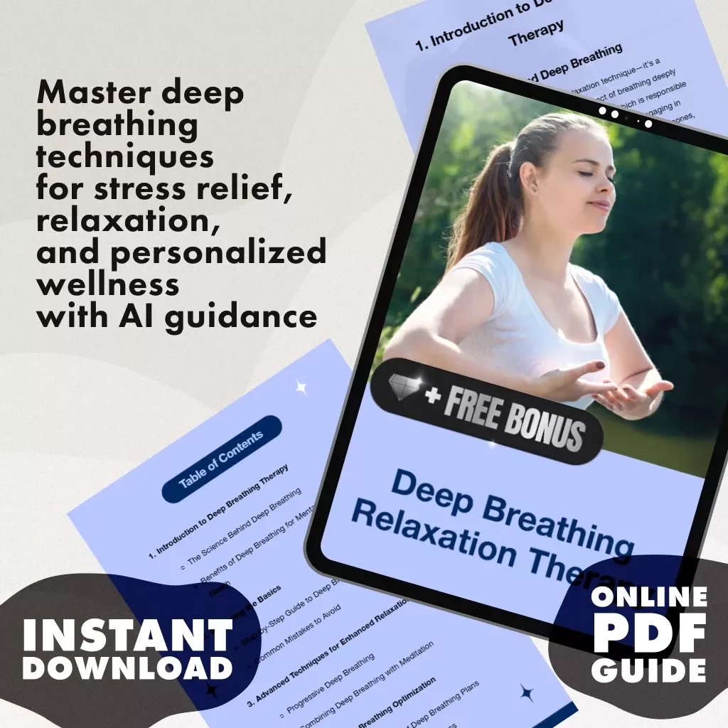 Deep Breathing Relaxation Therapy Guide | Step-by-Step Digital Download for Stress Relief, Meditation & AI Tools