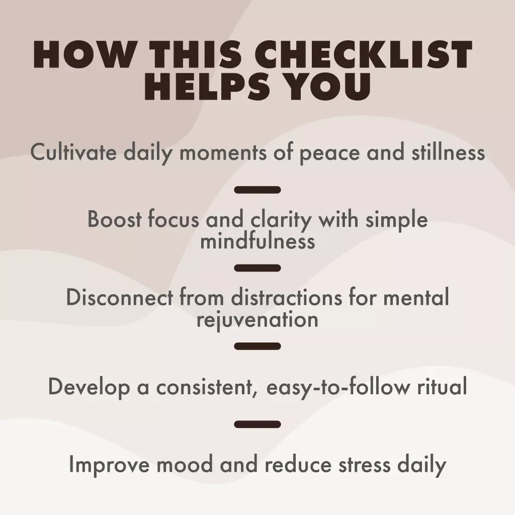 Silent Moments Daily Challenge Checklist – Embrace Stillness and Focus for a Clear Mind