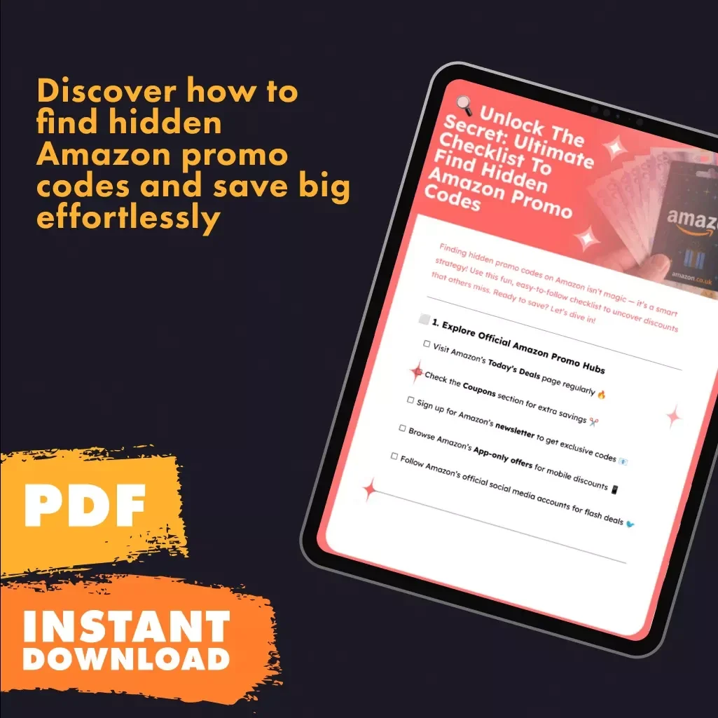 Unlock the Secret: Ultimate Checklist to Find Hidden Amazon Promo Codes | Digital Download | Amazon Deals Guide | How to Find Hidden Amazon Promo Codes | Printable eBook PDF